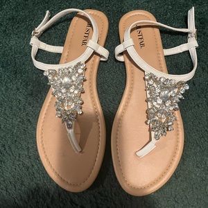 Just fab rhinestone sandals worn once